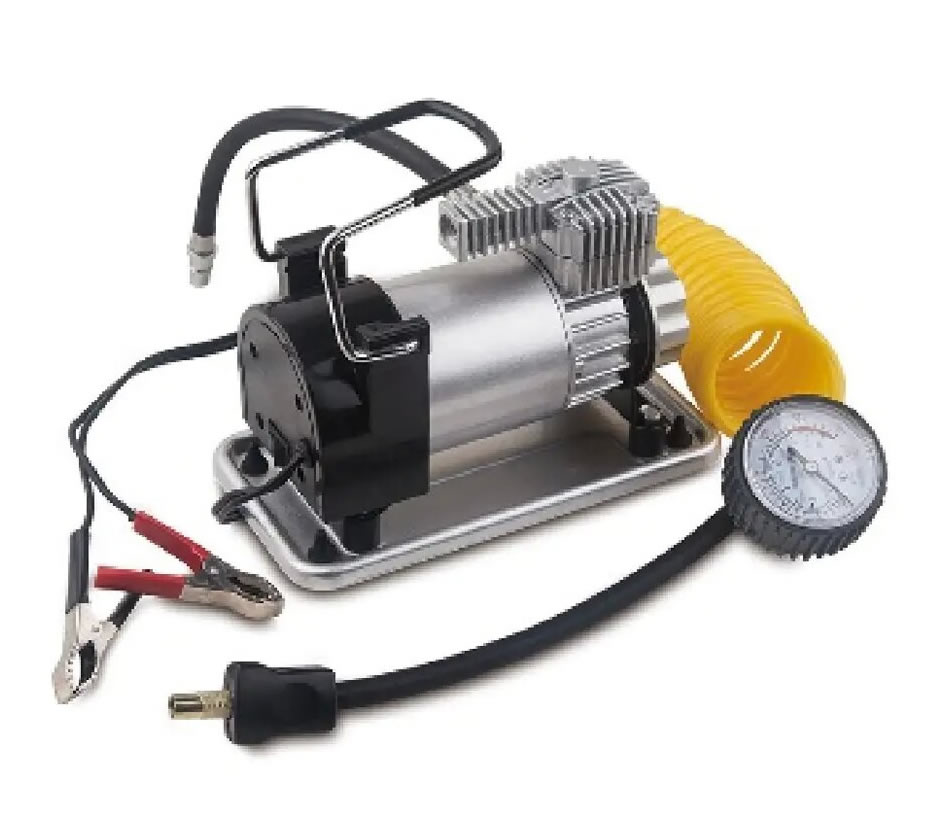 Portable tire inflator with rubber and vibration-proof feet Portable tire inflator with rubber and vibration-proof feet
